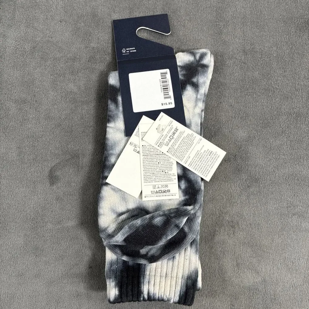 3pr NWT GAP Men's M/L 75% organic Cotton Crew Socks US size 9-13 Tye Dyed Chrty